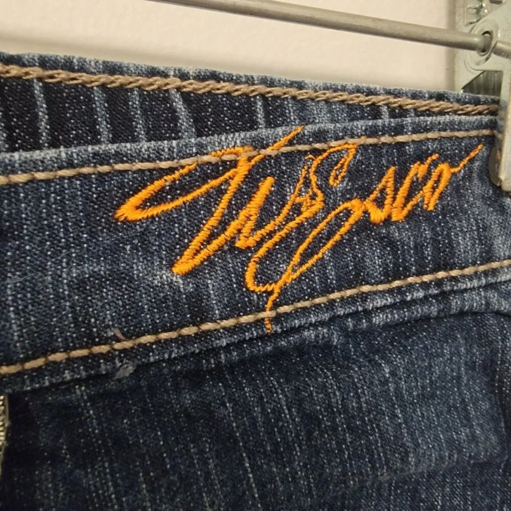 Willie Esco Jeans Girls Sz 6X Hip Hop Y2K Street Dark‎ Wash Denim Embellished